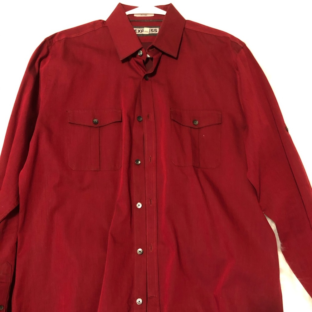 Express fitted button up shirt